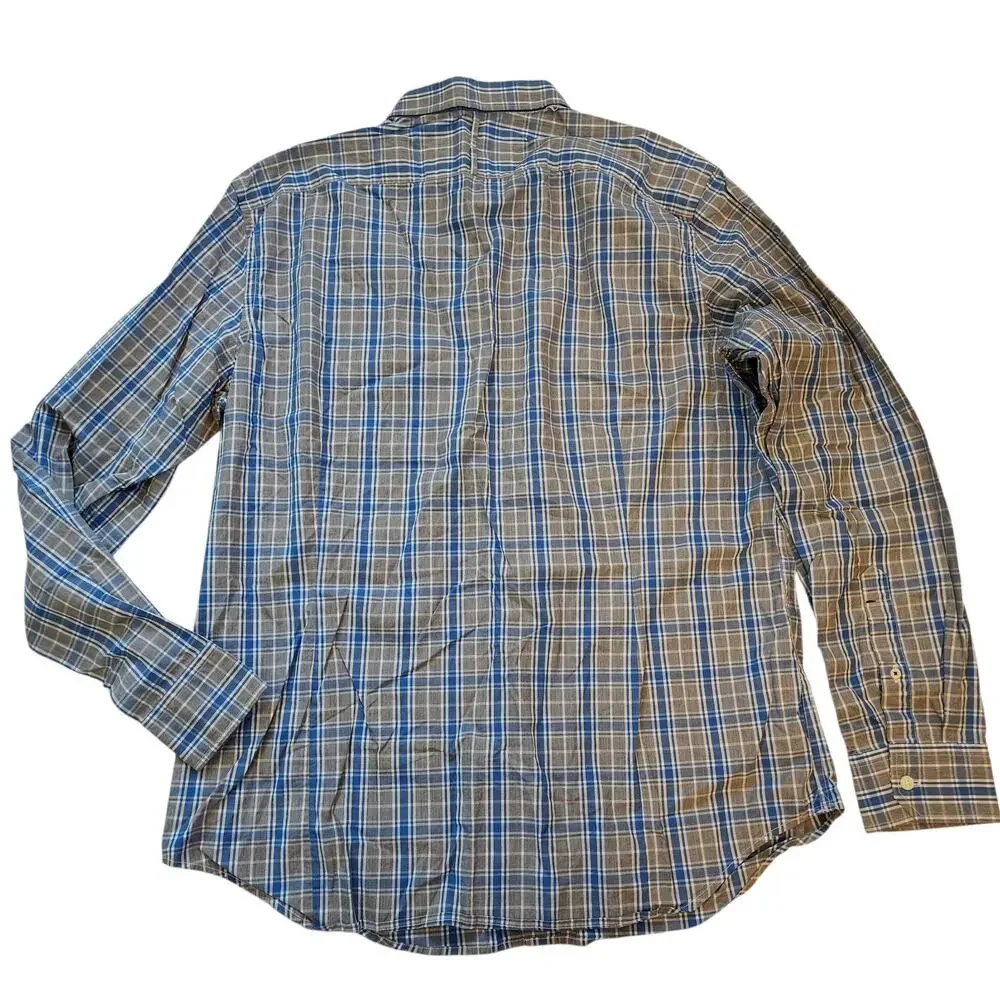 Banana Republic Mens Soft Wash Tailored Slim Fit Shirt Size XL Plaid Button Down